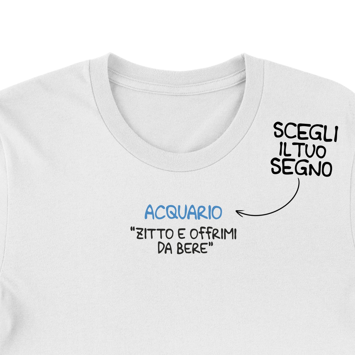 Maglietta Zitto e offrimi da bere dell'album T-shirt esilaranti di Luigi Torres Cerciello, T-Shirt uomo donna e bambino a maniche corte in cotone con girocollo
