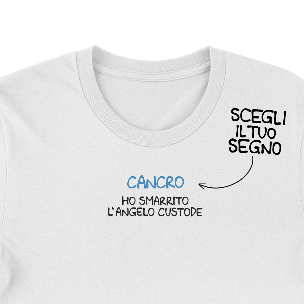 Maglietta Ho smarrito l'angelo custode dell'album T-shirt esilaranti di Luigi Torres Cerciello, T-Shirt uomo donna e bambino a maniche corte in cotone con girocollo
