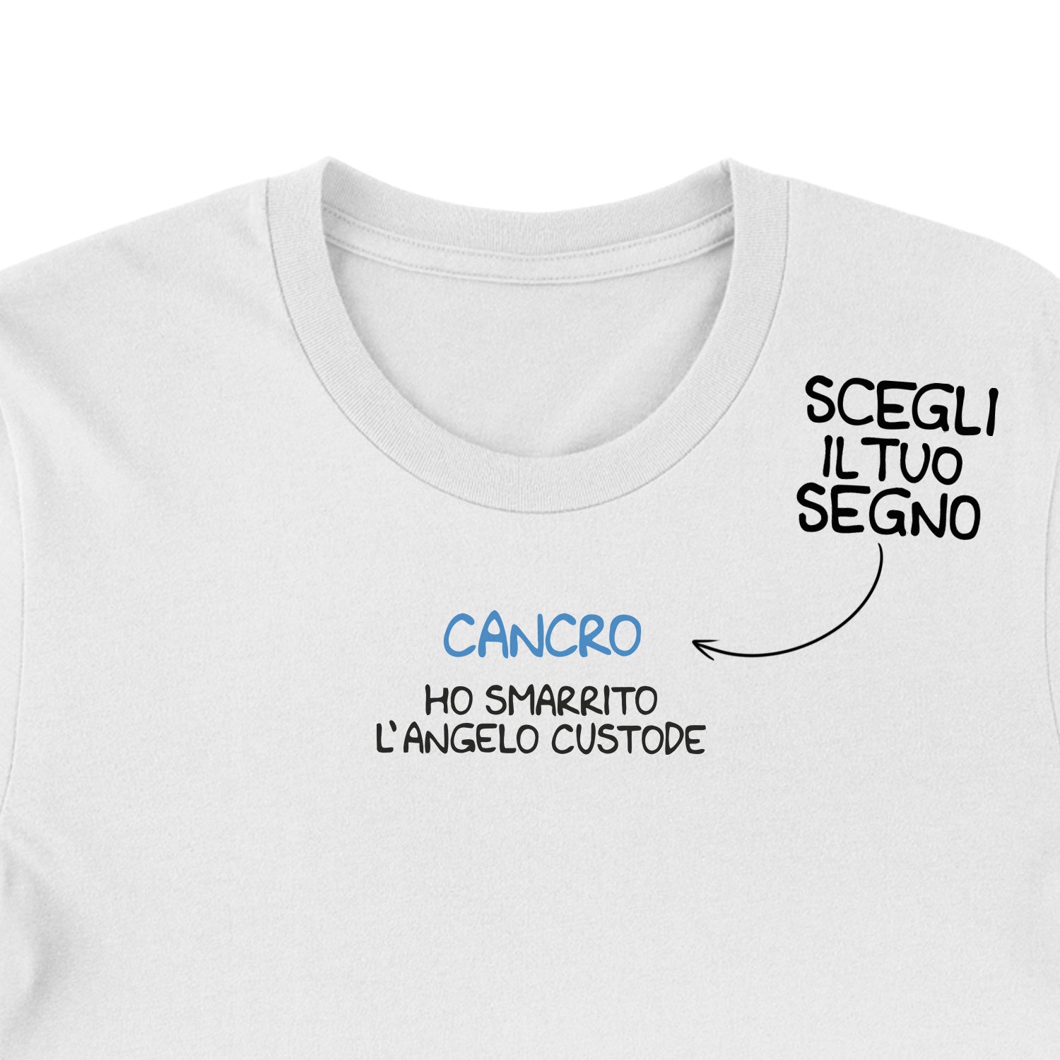 Maglietta Ho smarrito l'angelo custode dell'album T-shirt esilaranti di Luigi Torres Cerciello, T-Shirt uomo donna e bambino a maniche corte in cotone con girocollo