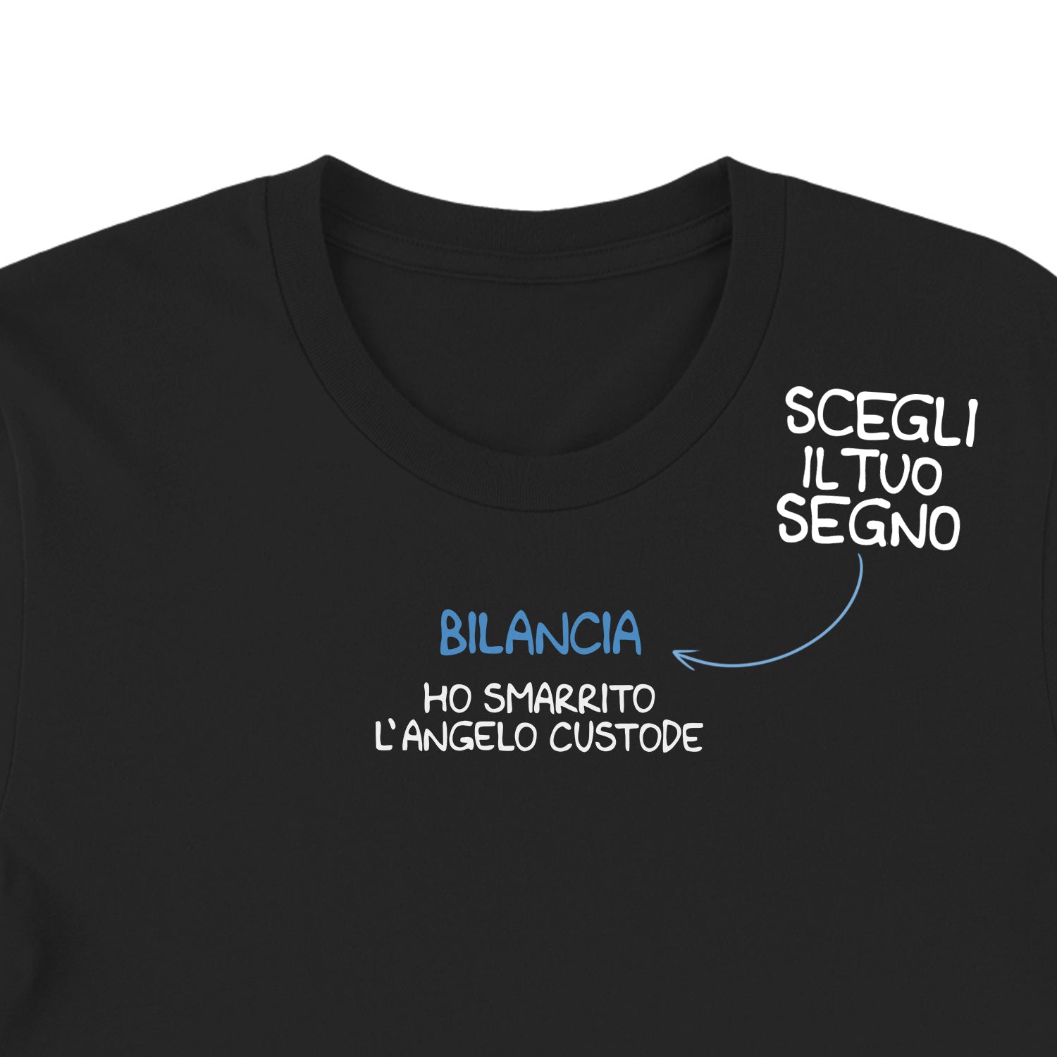 Maglietta Ho smarrito l'angelo custode dell'album T-shirt esilaranti di Luigi Torres Cerciello, T-Shirt uomo donna e bambino a maniche corte in cotone con girocollo
