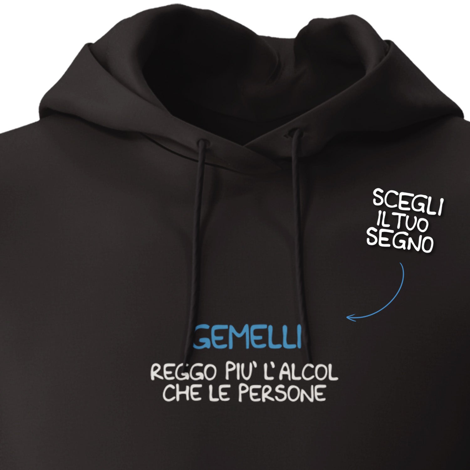 Felpa unisex Reggo più l'alcol dell'album Mood esilarante di Luigi Torres Cerciello con cappuccio senza zip, stile e comfort in un unico prodotto