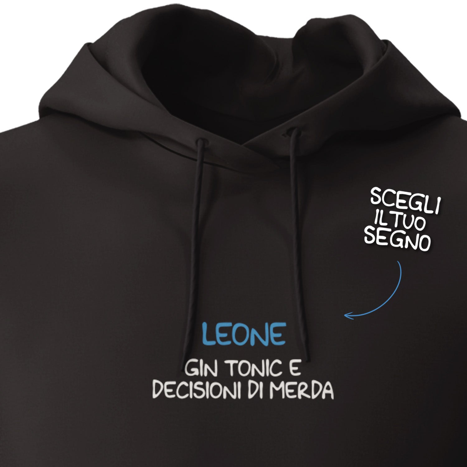 Felpa unisex Gin tonic e decisioni di merda dell'album Mood esilarante di Luigi Torres Cerciello con cappuccio senza zip, stile e comfort in un unico prodotto