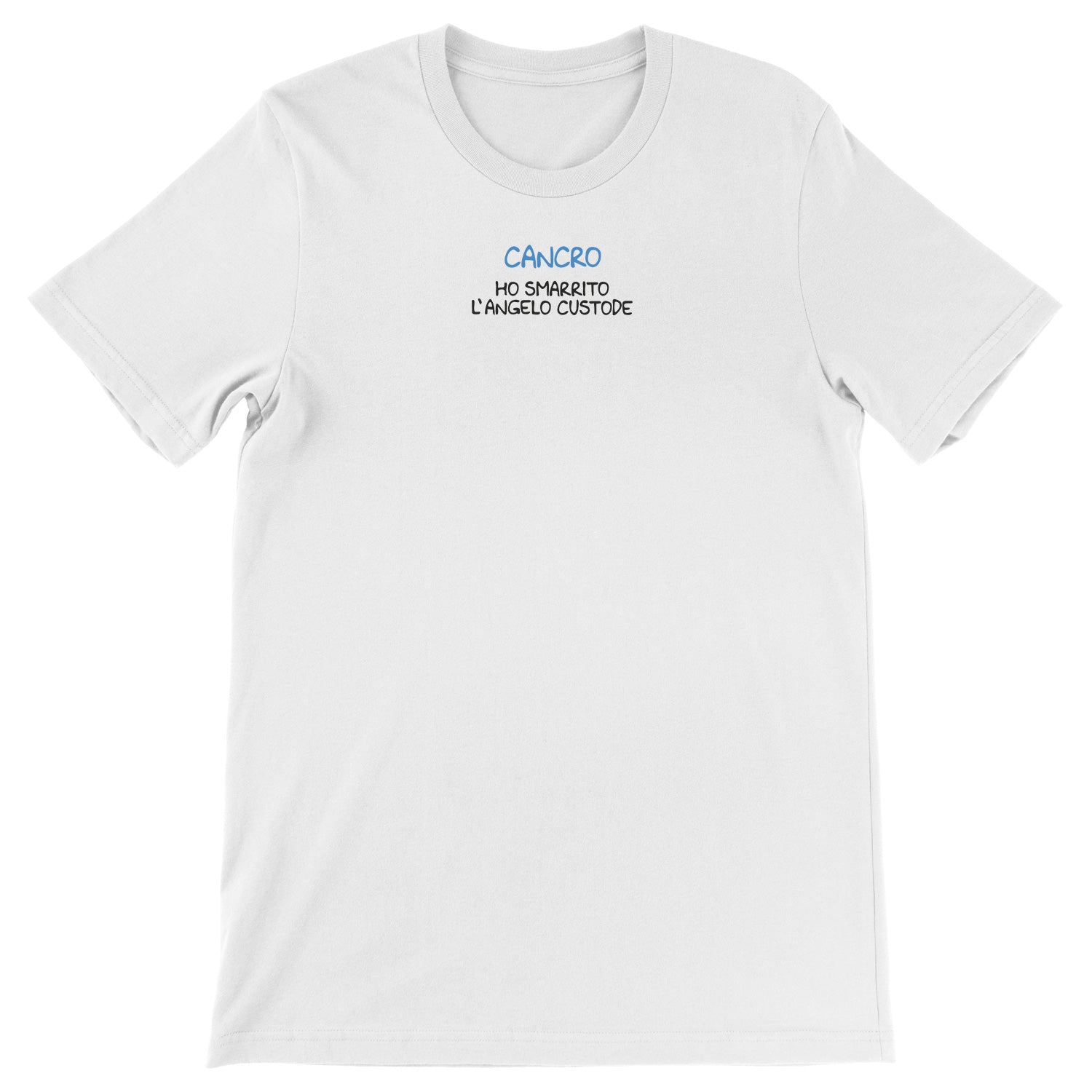 Maglietta Ho smarrito l'angelo custode dell'album T-shirt esilaranti di Luigi Torres Cerciello, T-Shirt uomo donna e bambino a maniche corte in cotone con girocollo